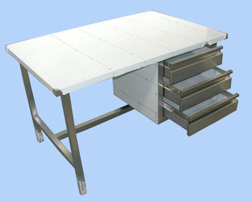 Bureau inox pour laboratoire et salle blanche